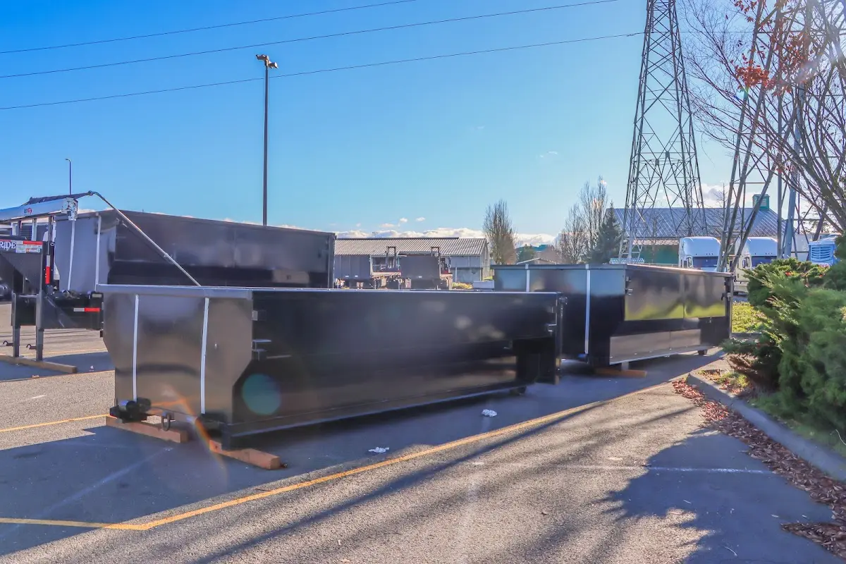 Roll-off dumpster ready for waste disposal at job site for 8 Yard Dumpster Rental in Blair
